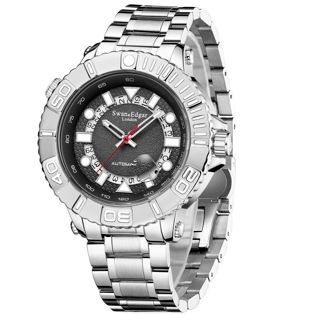 Limited Edition Swan & Edgar Hand Assembled Geometric Racer Automatic Steel