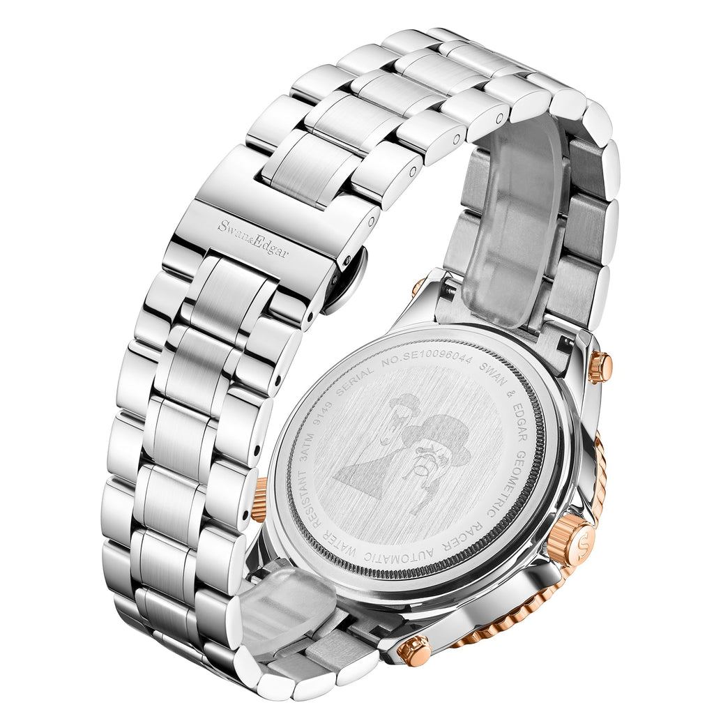 Limited Edition Swan & Edgar Hand Assembled Geometric Racer Automatic Two Tone Steel