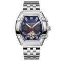 Limited Edition Swan & Edgar Hand Assembled Knight Exhibition Automatic Silver Navy