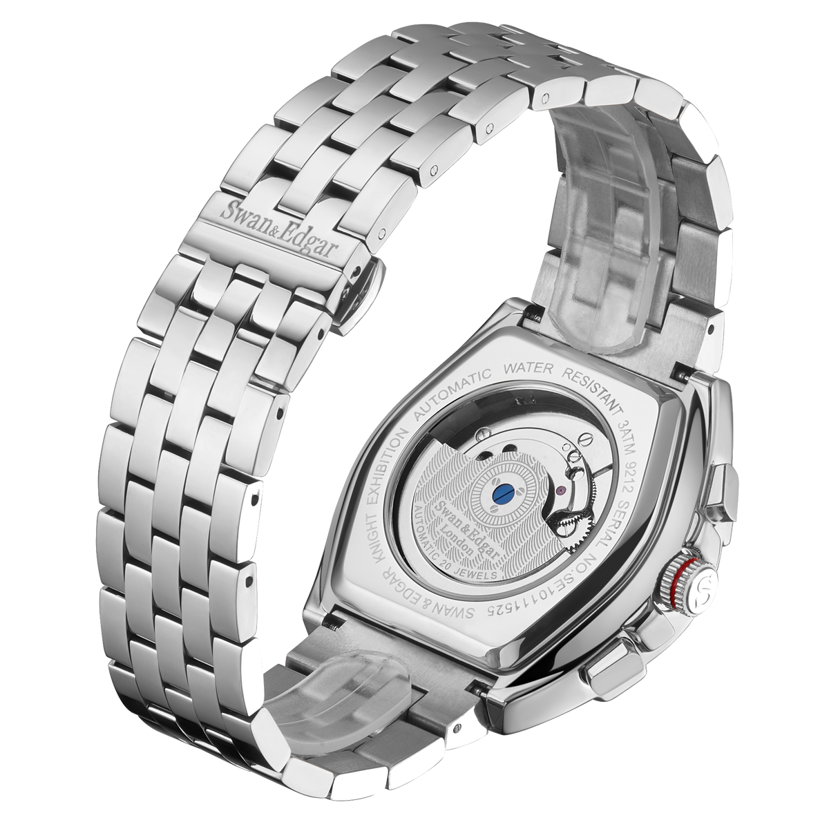 Limited Edition Swan & Edgar Hand Assembled Knight Exhibition Automatic Silver Navy