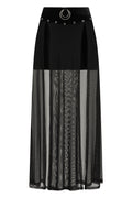 Banned Apparel Obsidian Sheer Mesh Split Skirt in Black - Size UK 8 Left Only!