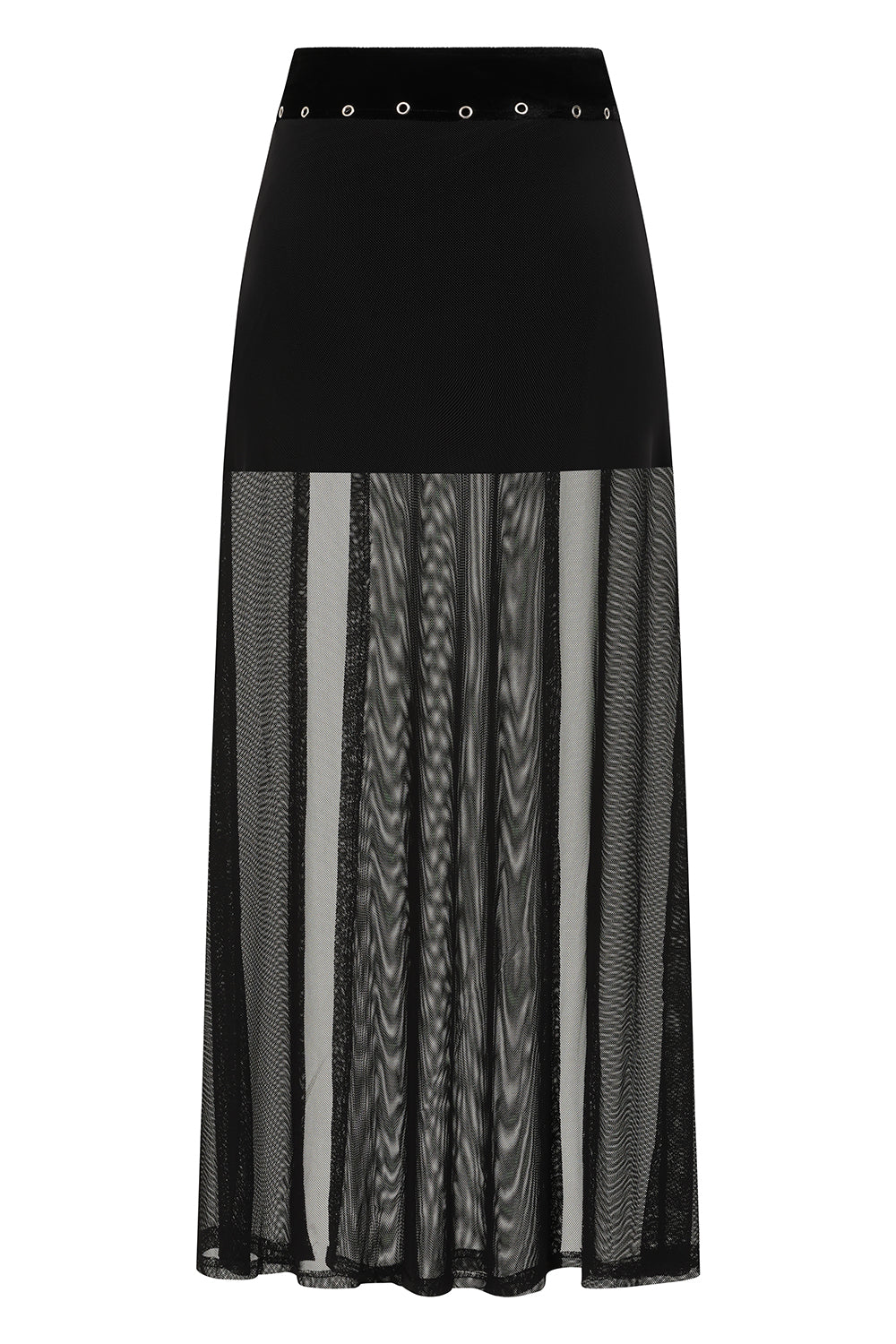 Banned Apparel Obsidian Sheer Mesh Split Skirt in Black - Size UK 8 Left Only!