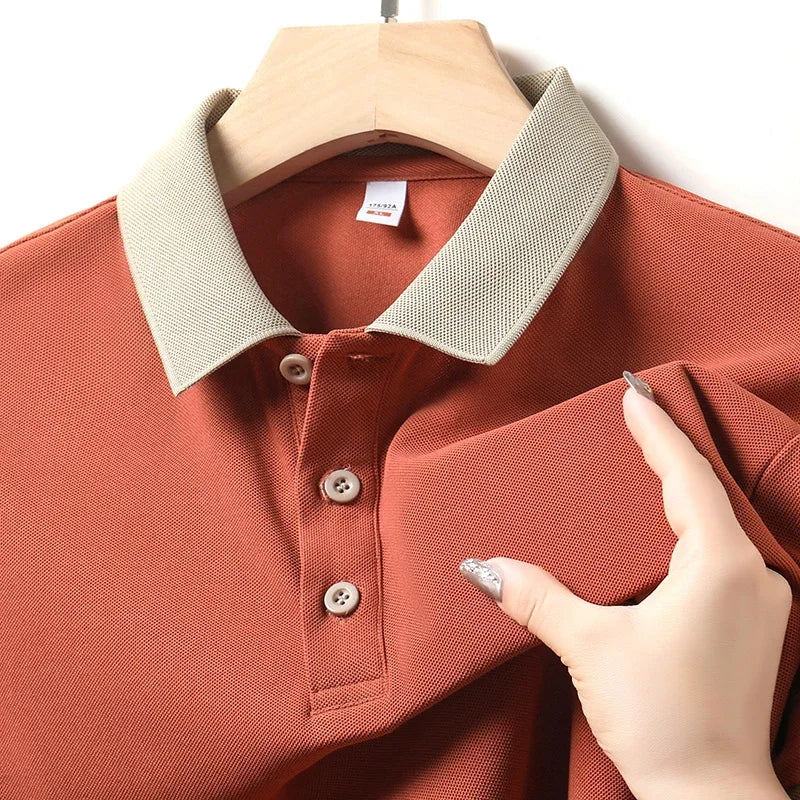 Men's Solid Color Casual Polo Shirt – Short Sleeve Summer Fashion Comfortable