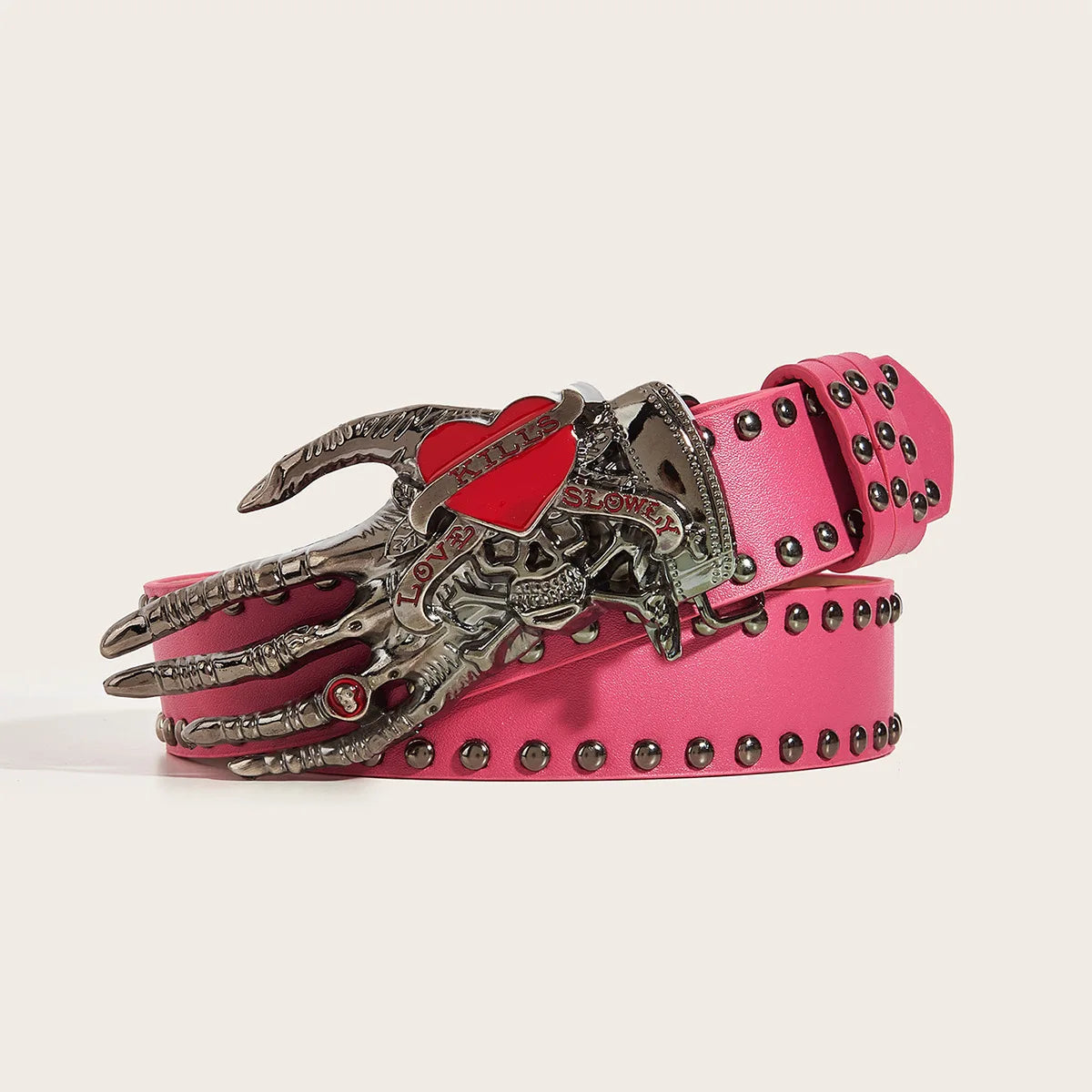 Gothic Punk Leather Belt  Metal Buckle Waist Strap Designer Luxury Female Decorative Waistband