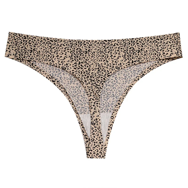 Giczi 3PCS/Set Women's Panties Fashion Leopard Thongs Woman Seamless Underwear Sexy Lingerie Breathable Cozy G-String Hot T-Back