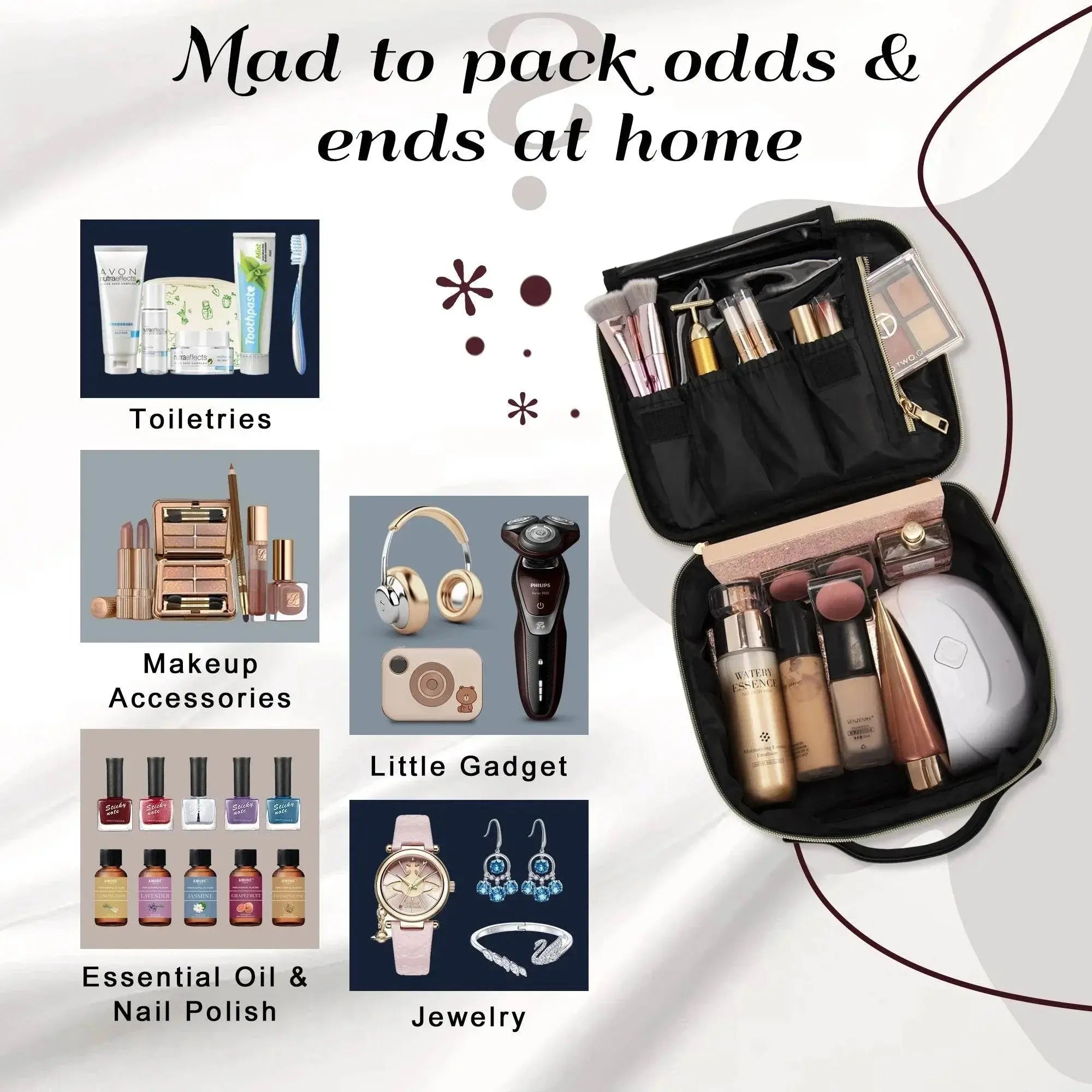 Cosmetic Brush Organizer Bag