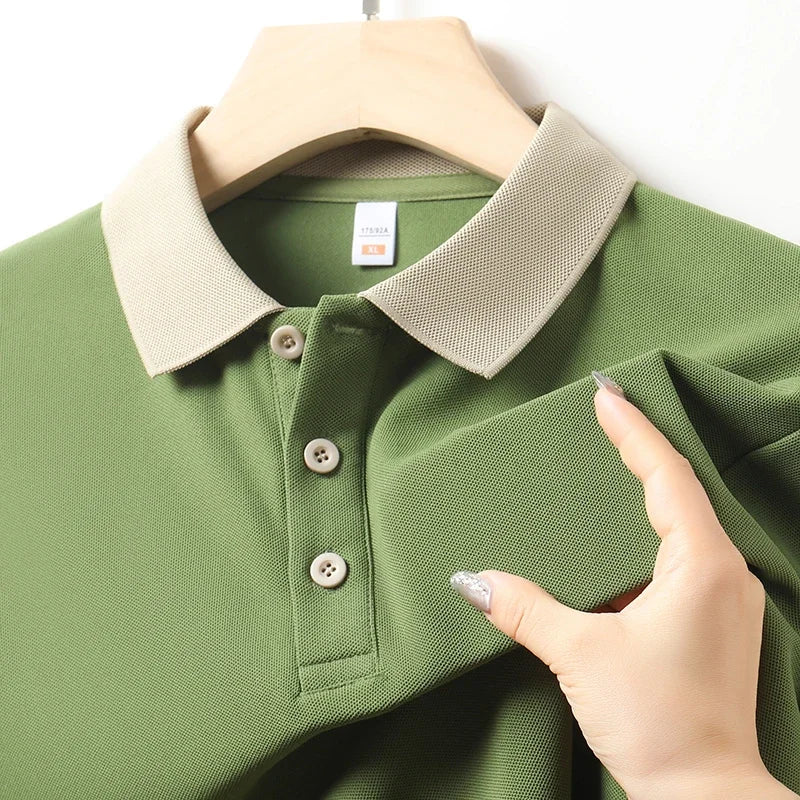 Men's Solid Color Casual Polo Shirt – Short Sleeve Summer Fashion Comfortable