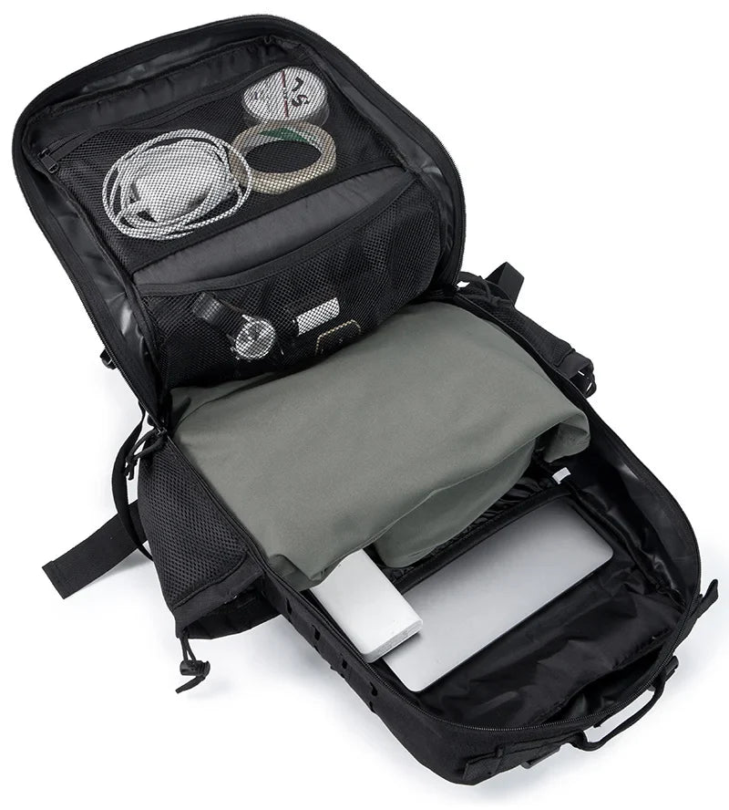 QT&QY 50L Tactical Backpack survival Bag Hunting MOLLE Backpack GYM For Men EDC Outdoor Hiking Rucksack Witch Bottle Holder