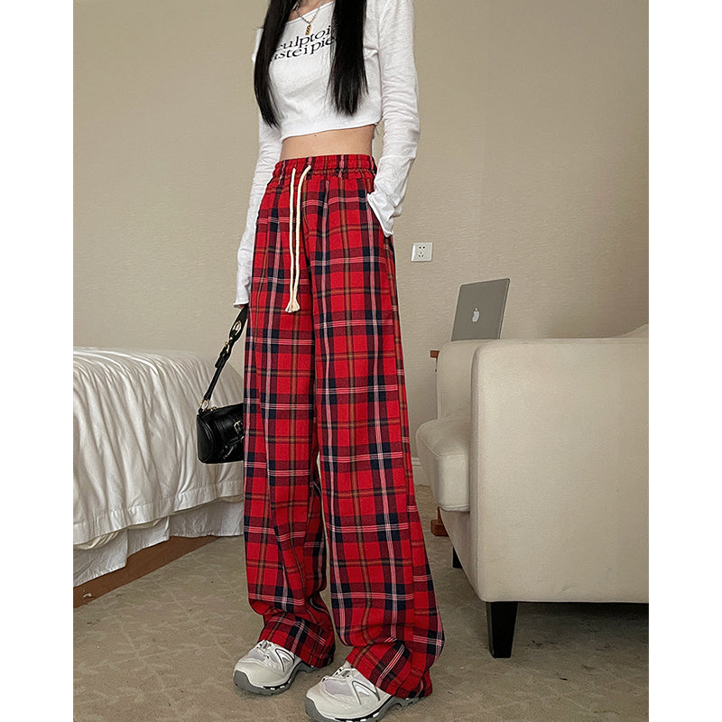 Women Gothic Wide Leg Sweatpants Royal Stewart Pants Trousers