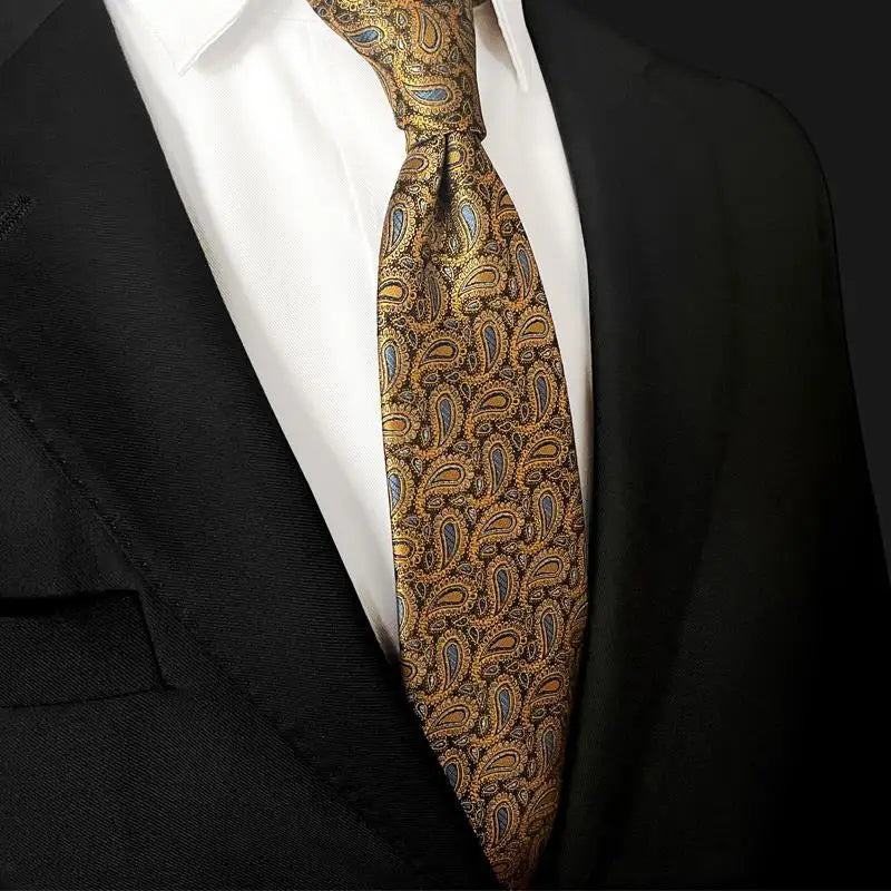 Luxury 8CM Mens Necktie Floral Paisley Ties Groom Groomsman Jacquard Woven Neck Tie