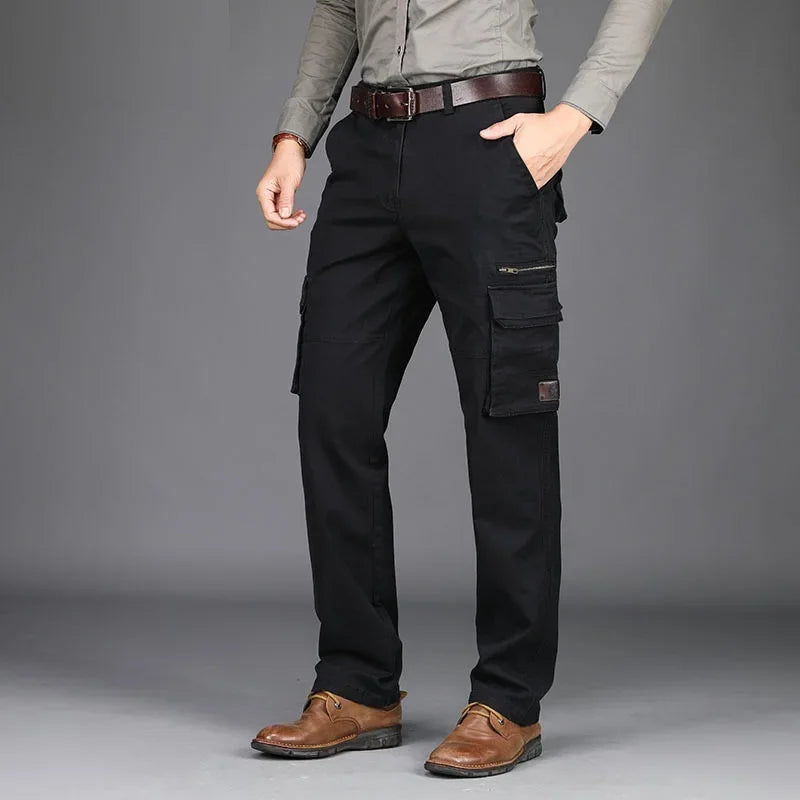 Cargo Pants Military Style Autumn Spring Army Cotton Men's Many Pockets Tactical Straight Fit Work Trousers Male Combat Joggers