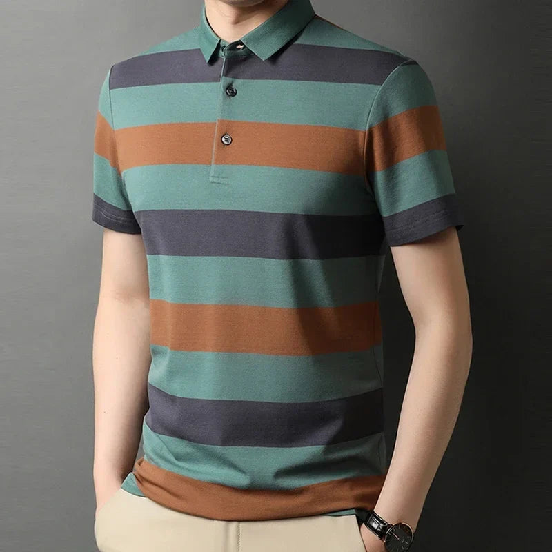 Men's short sleeved polo shirt, summer breathable and comfortable top