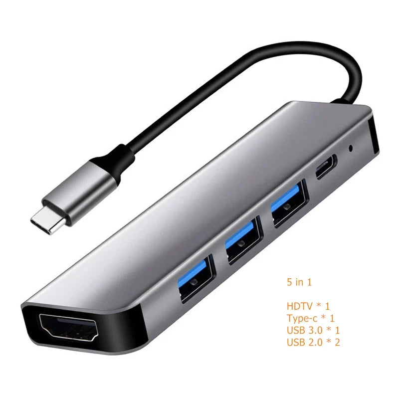 USB C Hub to 4K HDMI-Compatible USB 3.0 2.0 Type C PD Charging Dock for MacBook iPad Samsung S10 Dex TV Mouse Keyboard U Disk