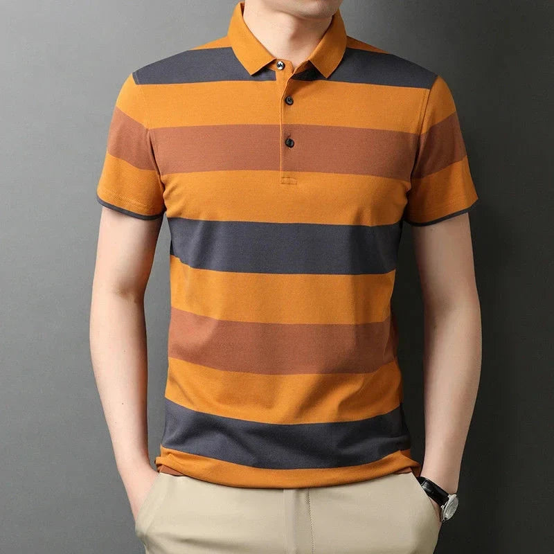 Men's short sleeved polo shirt, summer breathable and comfortable top