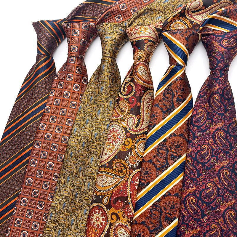 Luxury 8CM Mens Necktie Floral Paisley Ties Groom Groomsman Jacquard Woven Neck Tie