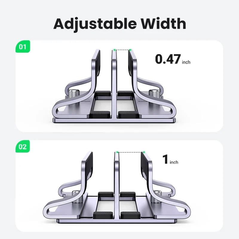 UGREEN Vertical Laptop Stand Holder Foldable Aluminum Notebook Stand Laptop Tablet Stand Support For Macbook Air Pro PC 17 inch