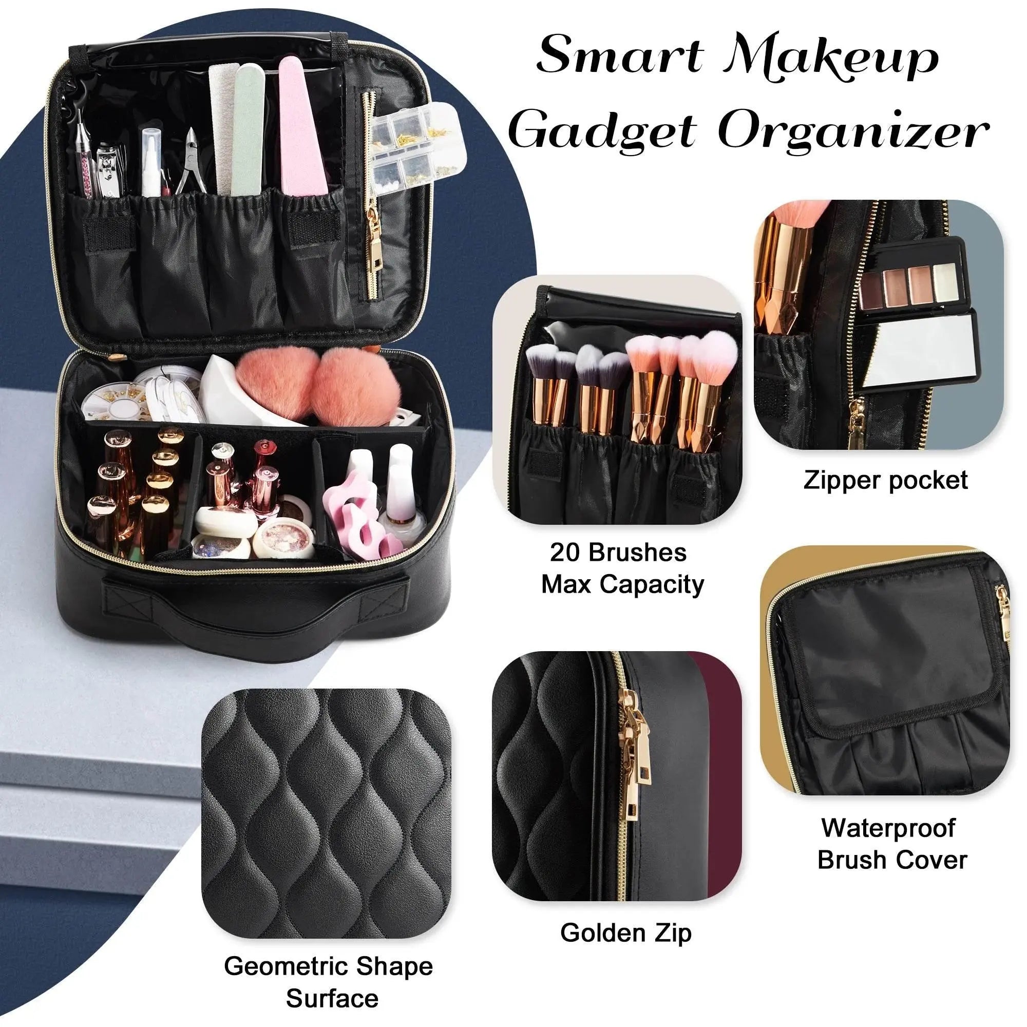 Cosmetic Brush Organizer Bag