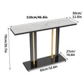 Delicate Texture Marble Console Table Living Room Bedroom Narrow Long Sofa Table Hall Display Stand Black Gold