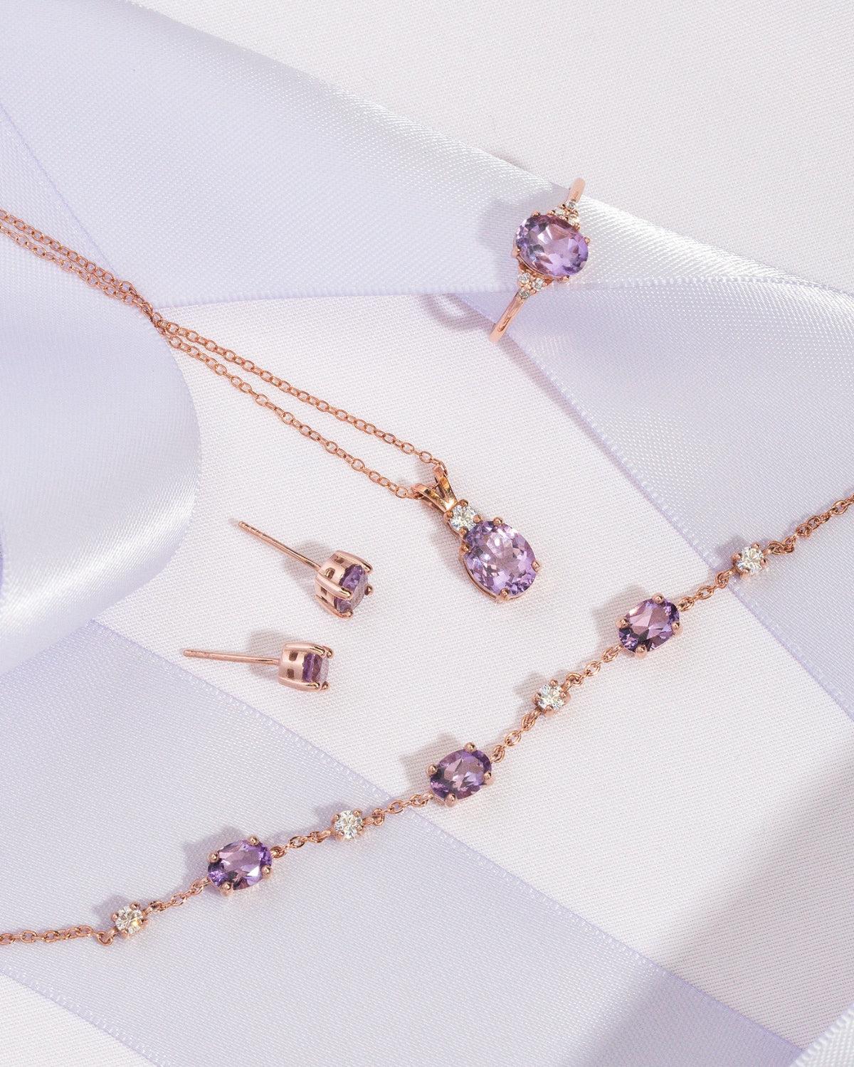 Amethyst Pendant Necklace in 18k Rose Gold Vermeil
