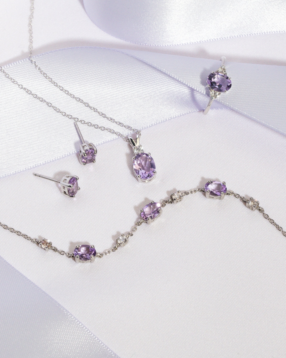 Lavender Amethyst Bracelet in Sterling Silver