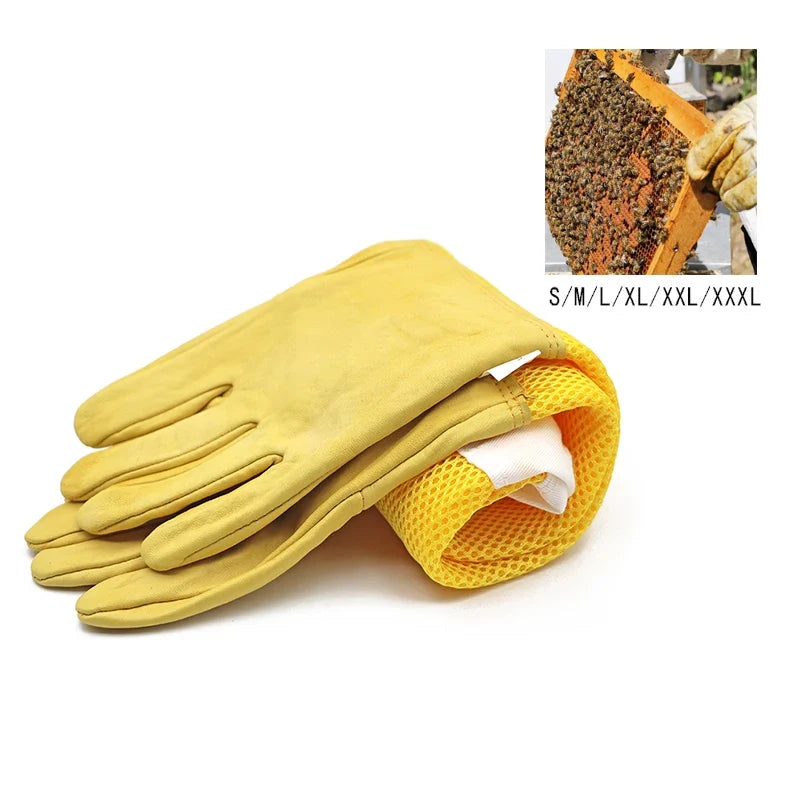 Ventilated Beekeeper Gloves with Protective Sleeves – Professional Anti‑Bee Apiculture Gloves