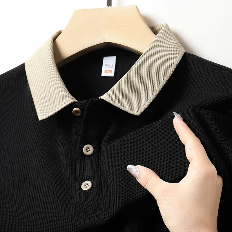 Men's Solid Color Casual Polo Shirt – Short Sleeve Summer Fashion Comfortable