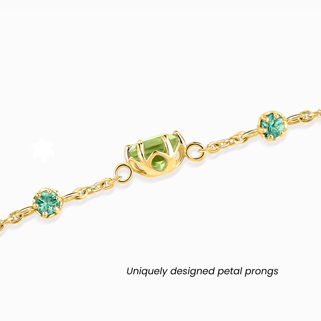 Emerald & Peridot Bracelet in 18k Gold Vermeil