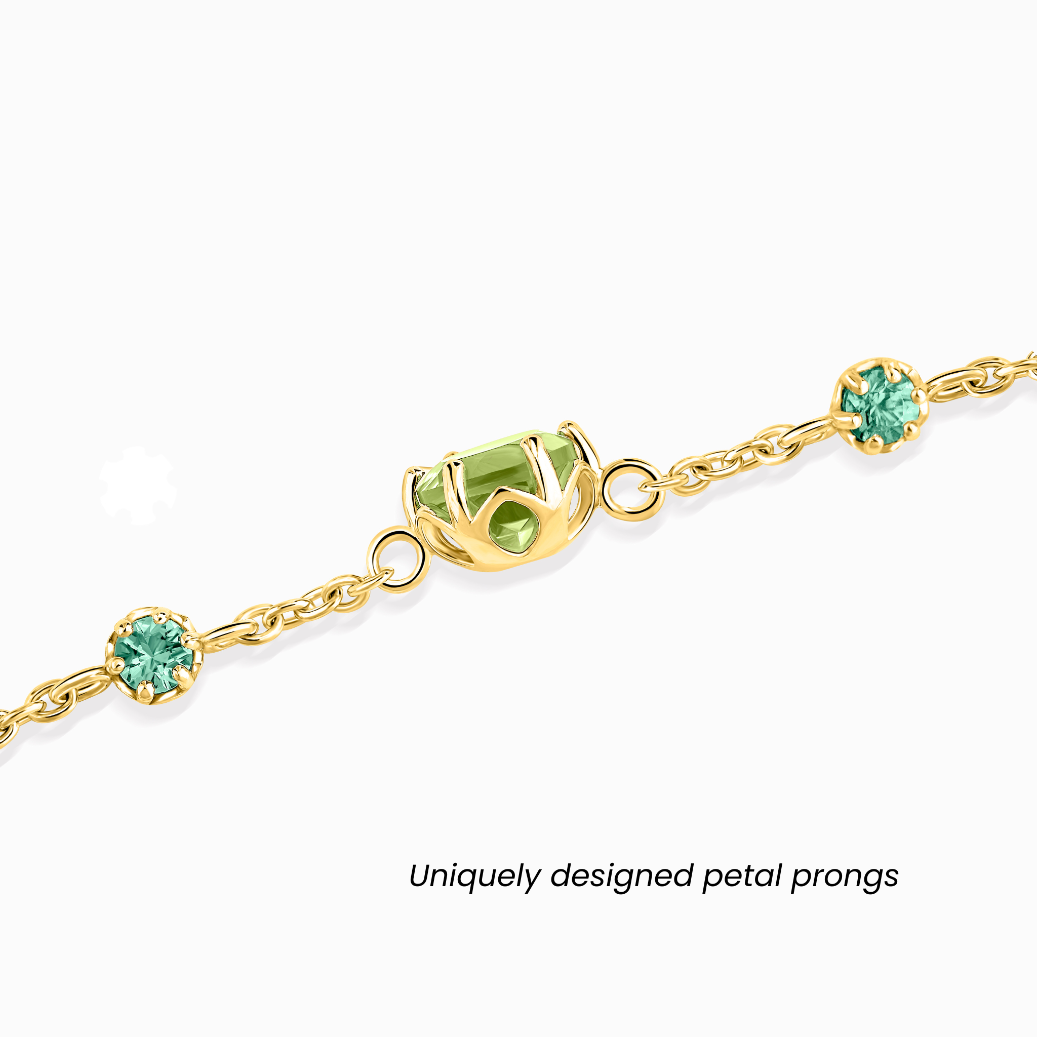 Emerald & Peridot Bracelet in 18k Gold Vermeil