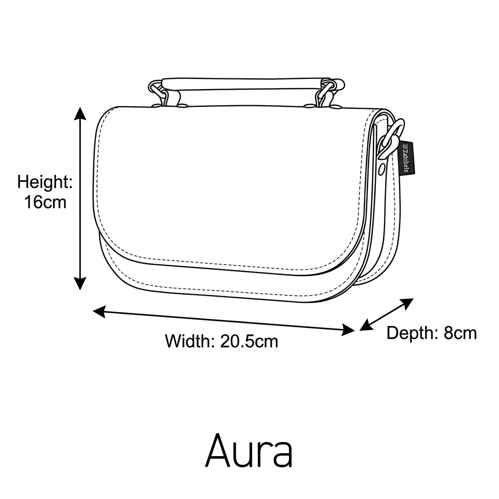 Aura Handmade Leather Bag - Black Studded