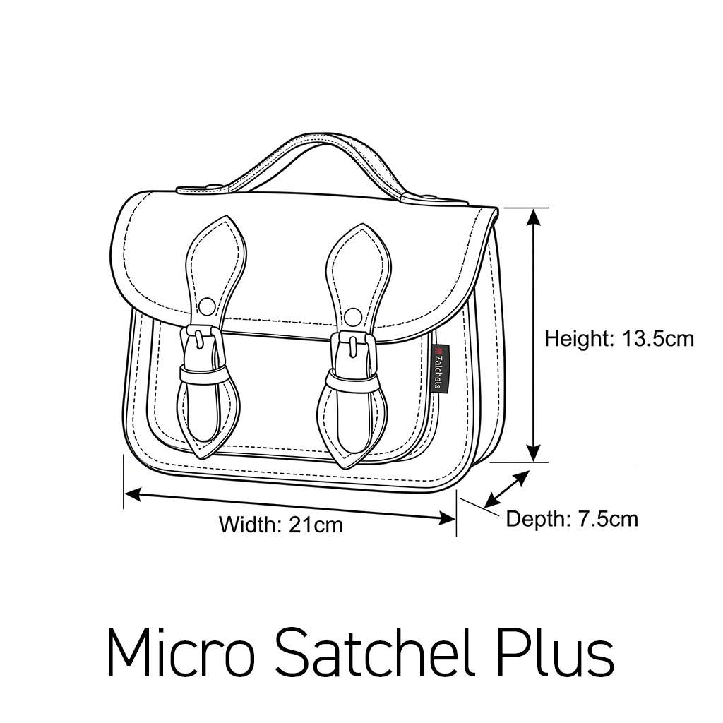 Handmade Leather Micro Satchel - Black