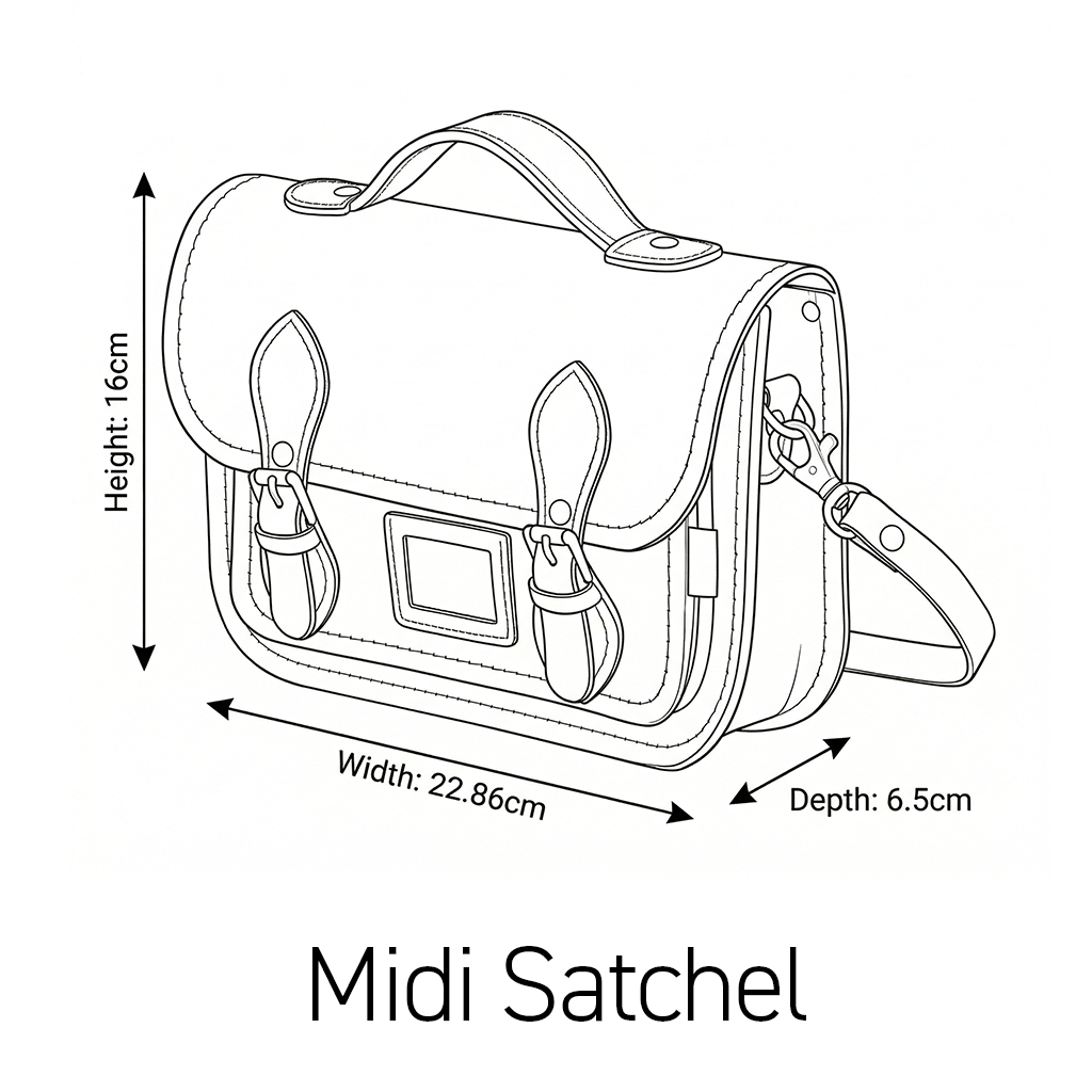 Leather Midi Satchel - Magenta