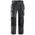 Snickers 3223 Floorlayer Holster Pocket Trousers, Rip-Stop Steel Grey/Black