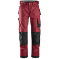 Snickers 3312 Craftsmen Trousers, DuraTwill Chilli Red/Black