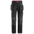 Snickers 3714 Womens Holster Pocket Trousers, Canvas+ Black Waist 33"- Leg 31"- Snickers Size: 44