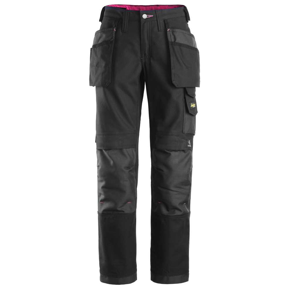 Snickers 3714 Womens Holster Pocket Trousers, Canvas+ Black Waist 38"- Leg 31"