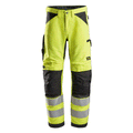 Snickers 6332 LiteWork, Hi-Vis Work Trousers+ Cl2 Yellow/Grey 33" Waist - 32" Leg - Snickers Size 48