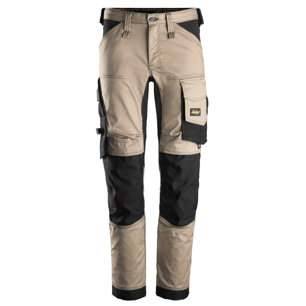 Snickers 6341 AllroundWork Stretch Kneepad Trousers Khaki 33" Waist, 35" Leg -  Snickers Size 148
