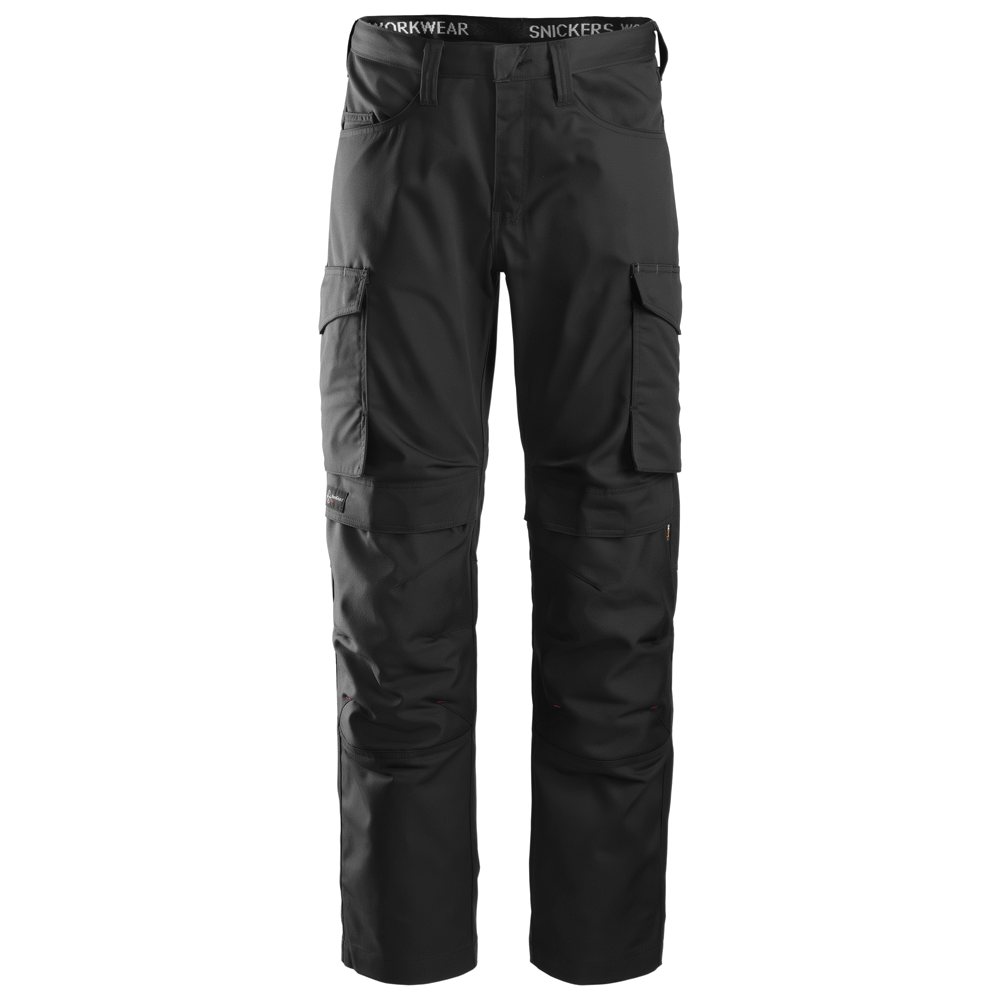 Snickers 6801 Service Trousers + Knee Pockets Black 33" Waist - 32" Leg - Snickers Size 96