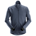 Snickers 8019 AllroundWork, Midlayer Wool Full Zip Jacket Dark Blue Melange Large