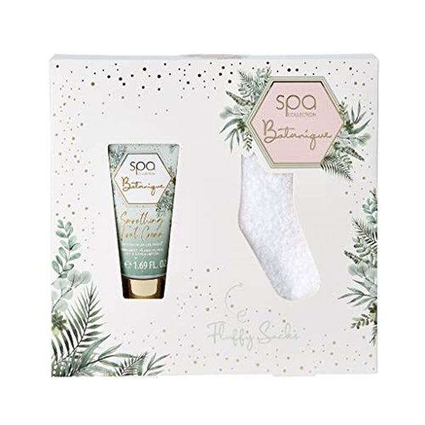 Style & Grace Spa Botanique Fluffy Sock Gift Set 50ml Foot Cream + 1 Pair Fluffy Socks
