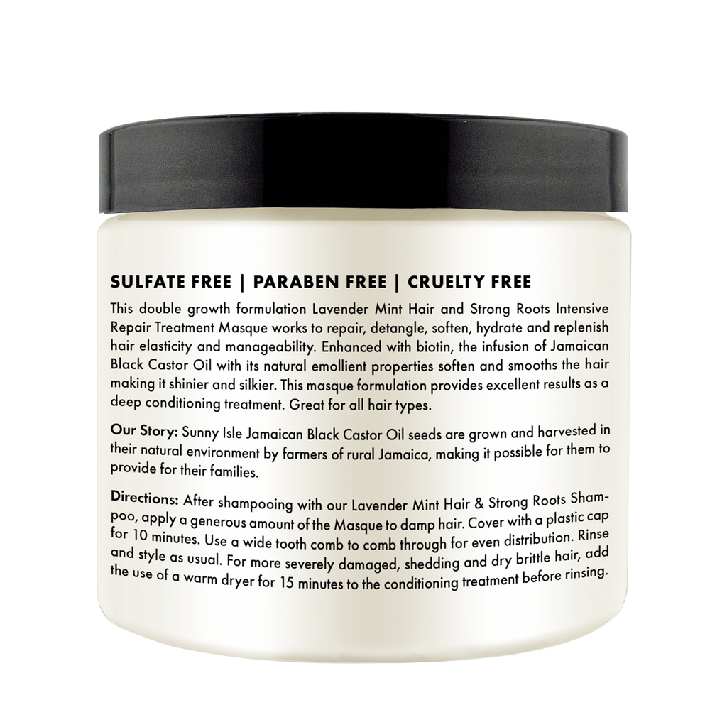 Sunny Isle Lavender Mint Hair & Strong Roots Intensive Repair Masque Deeply conditions dry hair 473.17 ml/16.0 oz