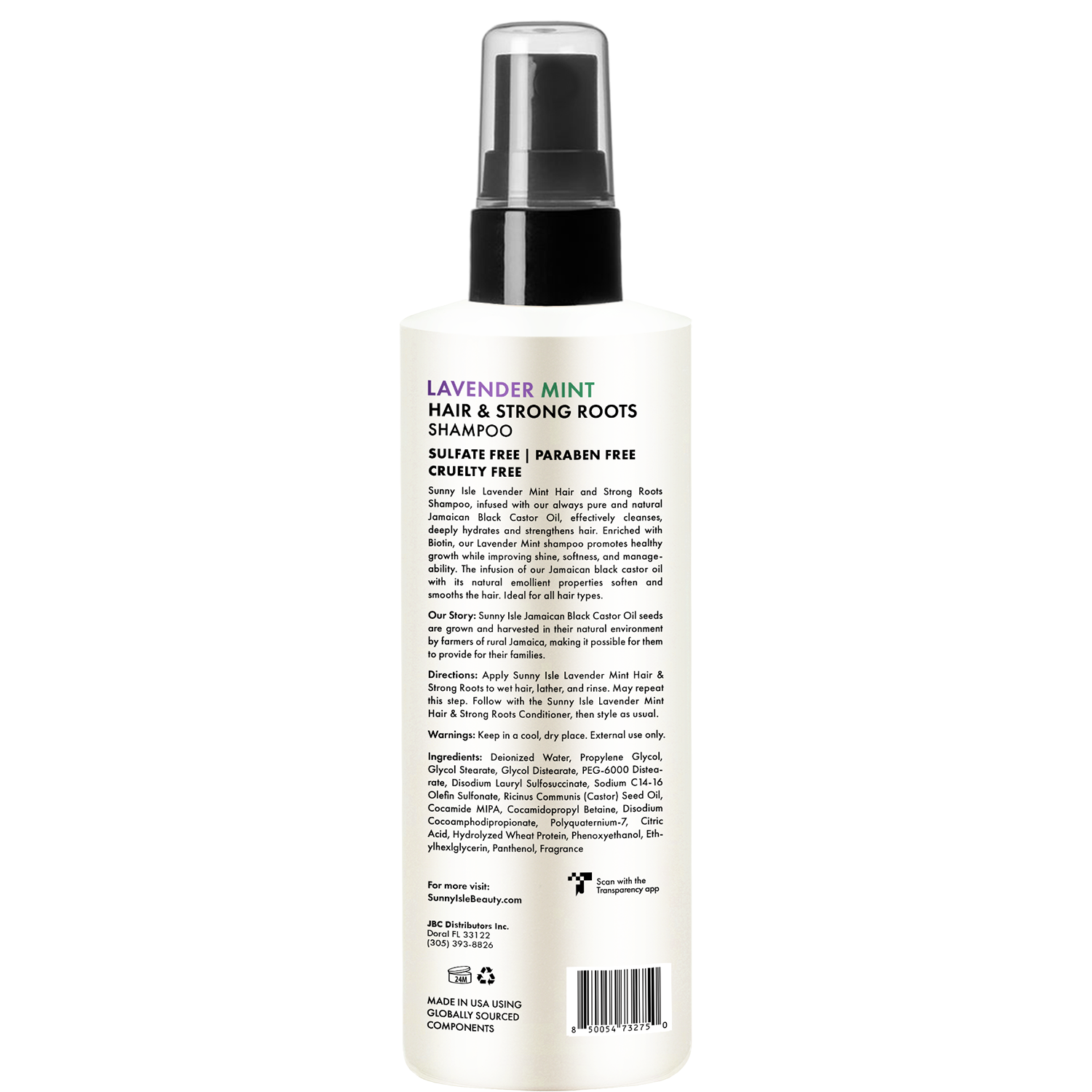 Sunny Isle Lavender Mint Leave-In Detangler Conditioning Treatment Makes detangling easier 236.58 ml/8.0 oz