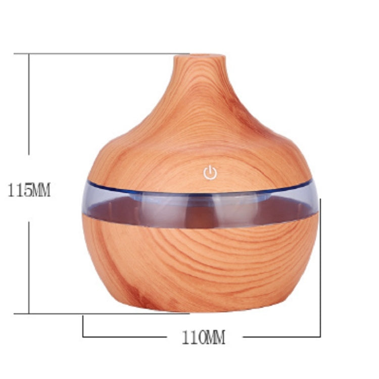 300ML Waterdrop Shape USB Wood Grain Aromatherapy Air Purifier Mute Humidifier, Deep Wood Grain