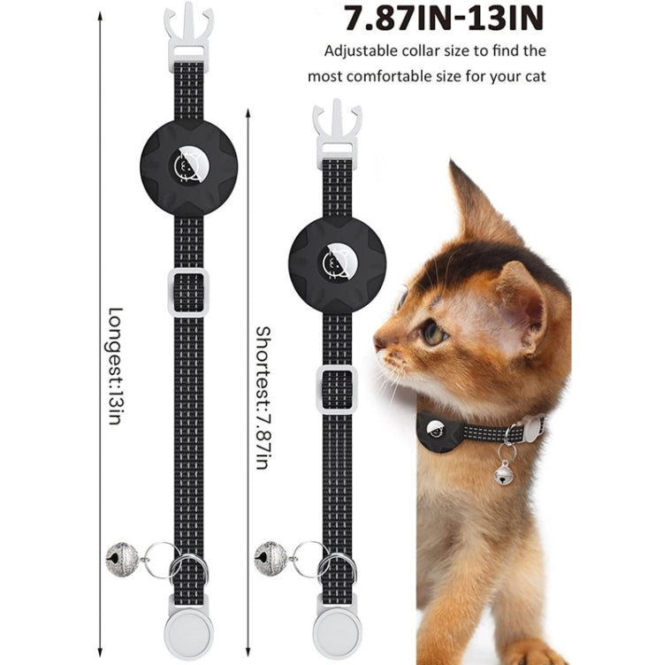For AirTag 2nd Gen / AirTag 1st Gen Tracker Silicone Case Reflective Pet Cat Collar With Bell