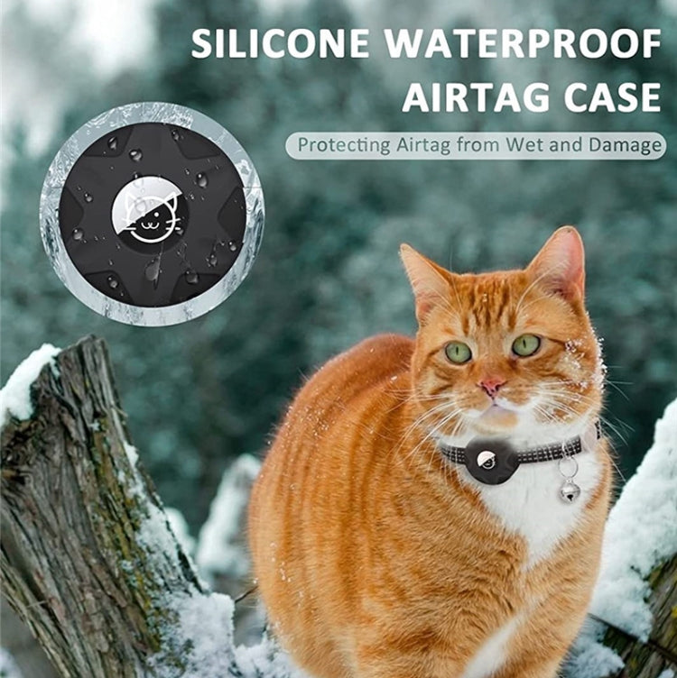 For AirTag 2nd Gen / AirTag 1st Gen Tracker Silicone Case Reflective Pet Cat Collar With Bell
