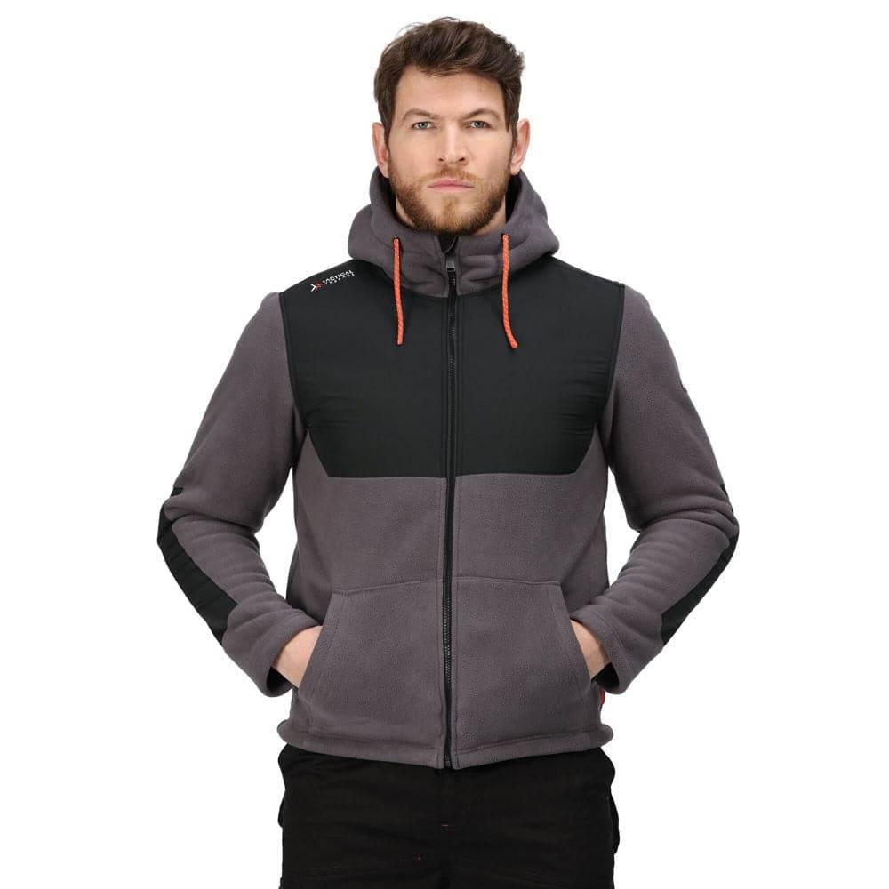 Regatta TRF664 Garrison Hooded Jacket Iron/Black Medium