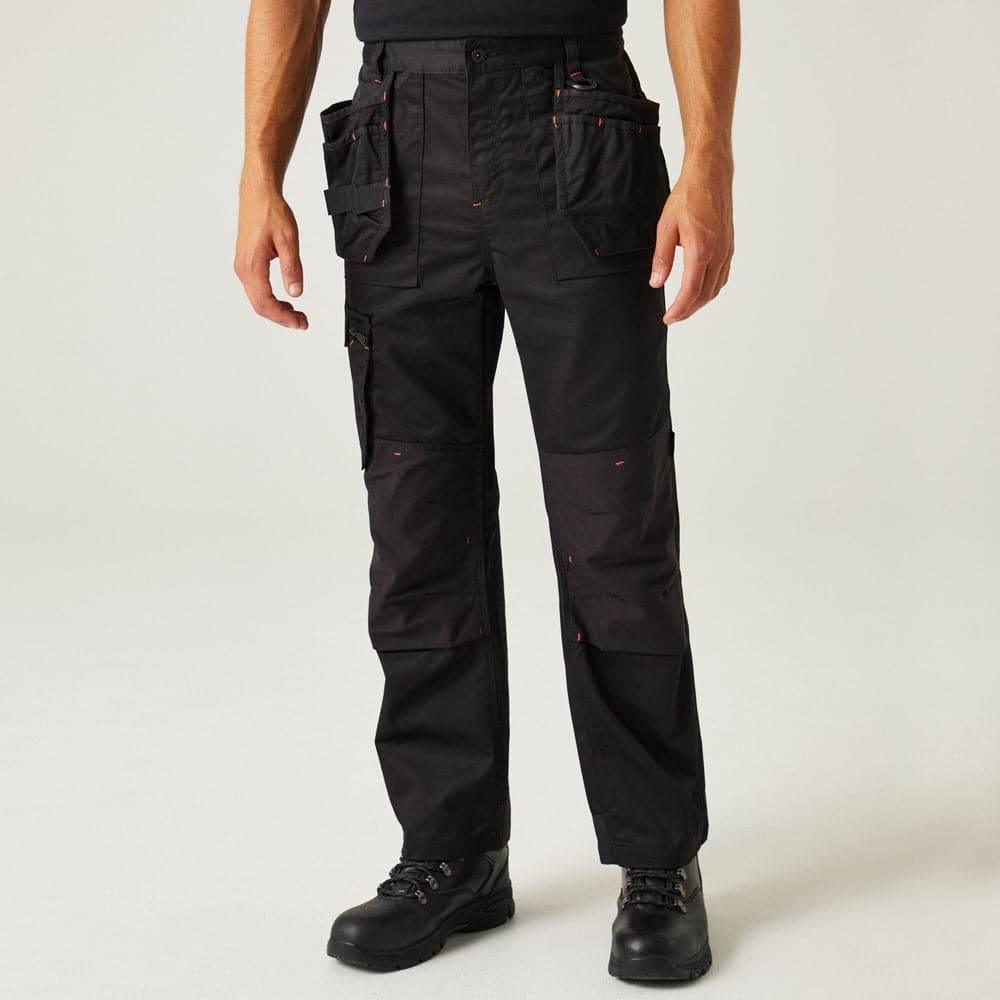 Regatta TRJ387 Incursion Holster Pocket Trousers Black 28" Waist / Regular Leg
