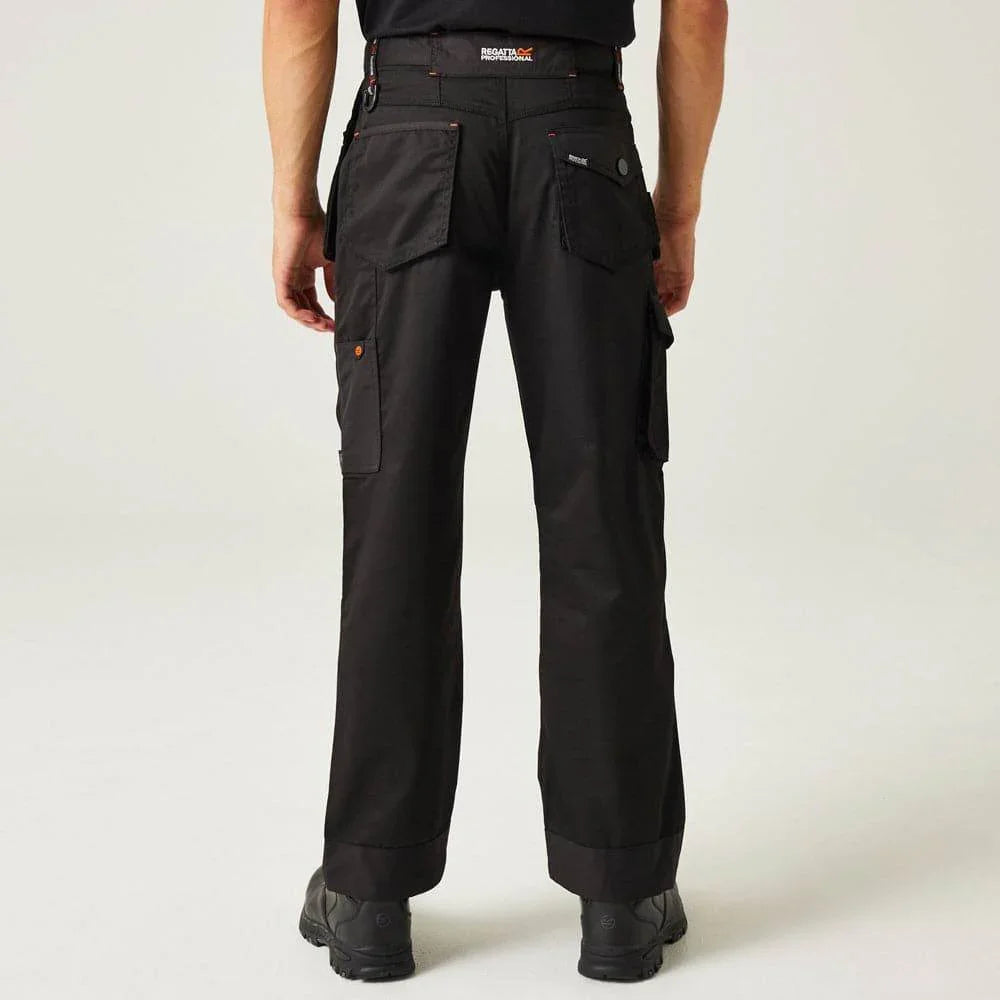 Regatta TRJ387 Incursion Holster Pocket Trousers Black 28" Waist / Regular Leg