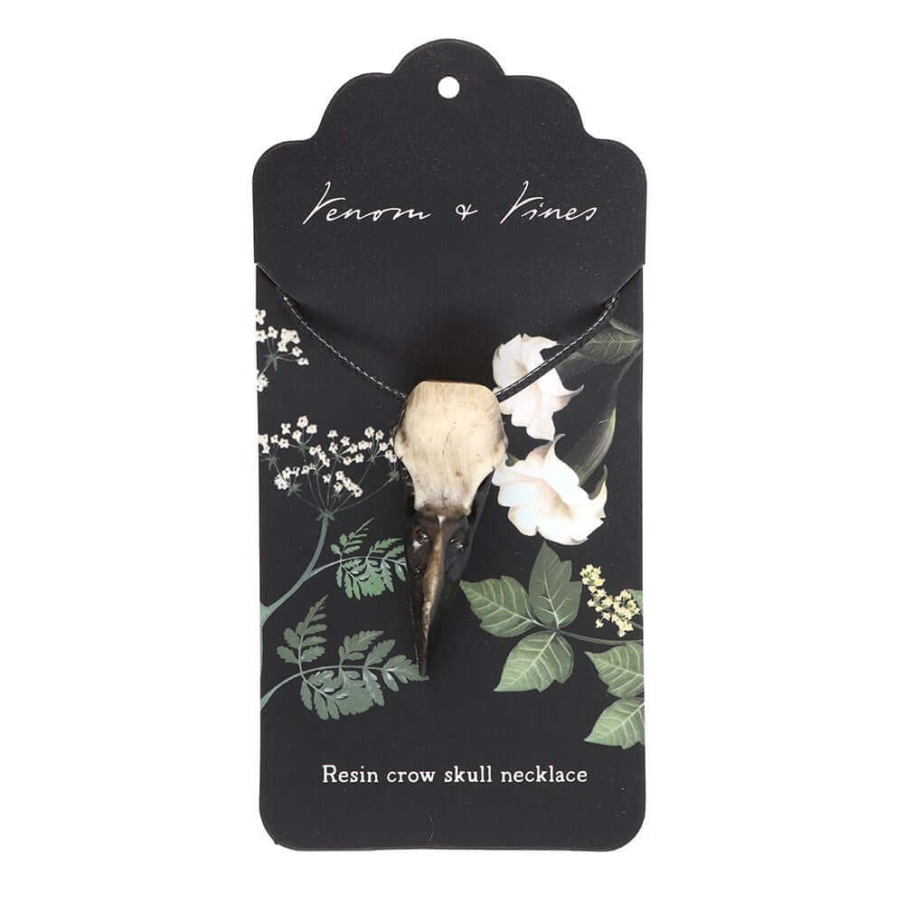 Gothic Gifts Resin Crow Skull Necklace