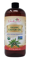 Verdana Organic Castor Oil – Cold Pressed, Hexane Free, USDA Organic – 32 fl oz